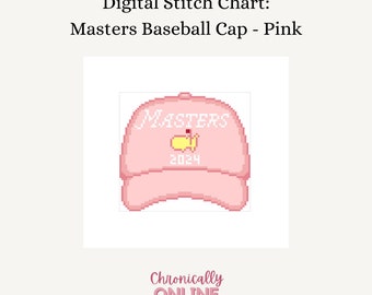 Masters Pink Baseball Cap - Needlepoint Digital Stitch Chart