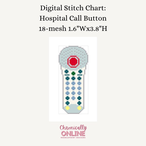 Hospital Call Button - Needlepoint Digital Stitch Chart