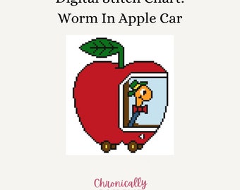 Wurm im Apple Car – Digitales Nadelstichdiagramm
