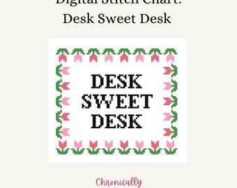 Desk Sweet Desk - Digital Needlepoint Stitch Chart