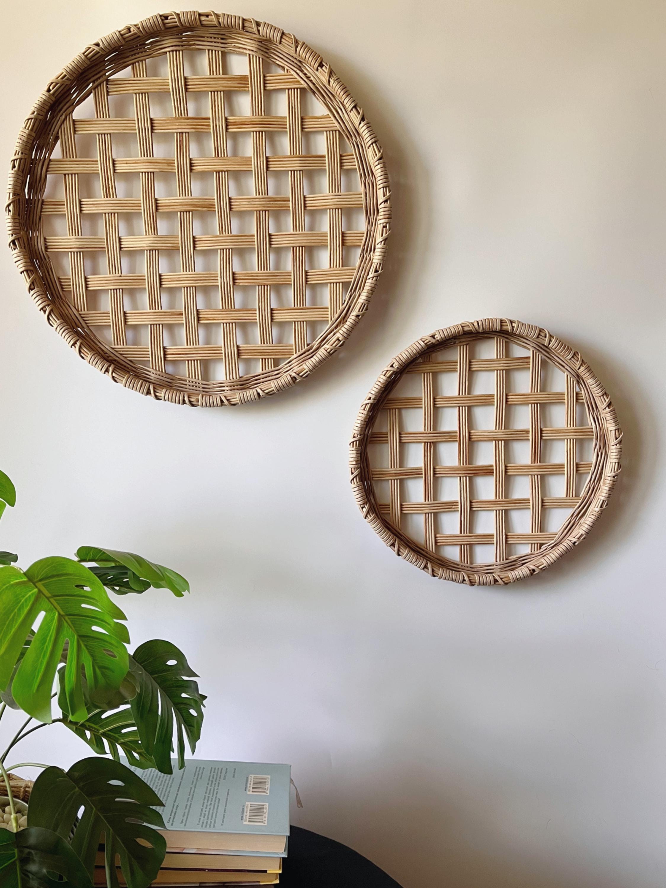 round tobacco basket wall decor Wicker Round Tobacco Basket, 3 Sizes | 10