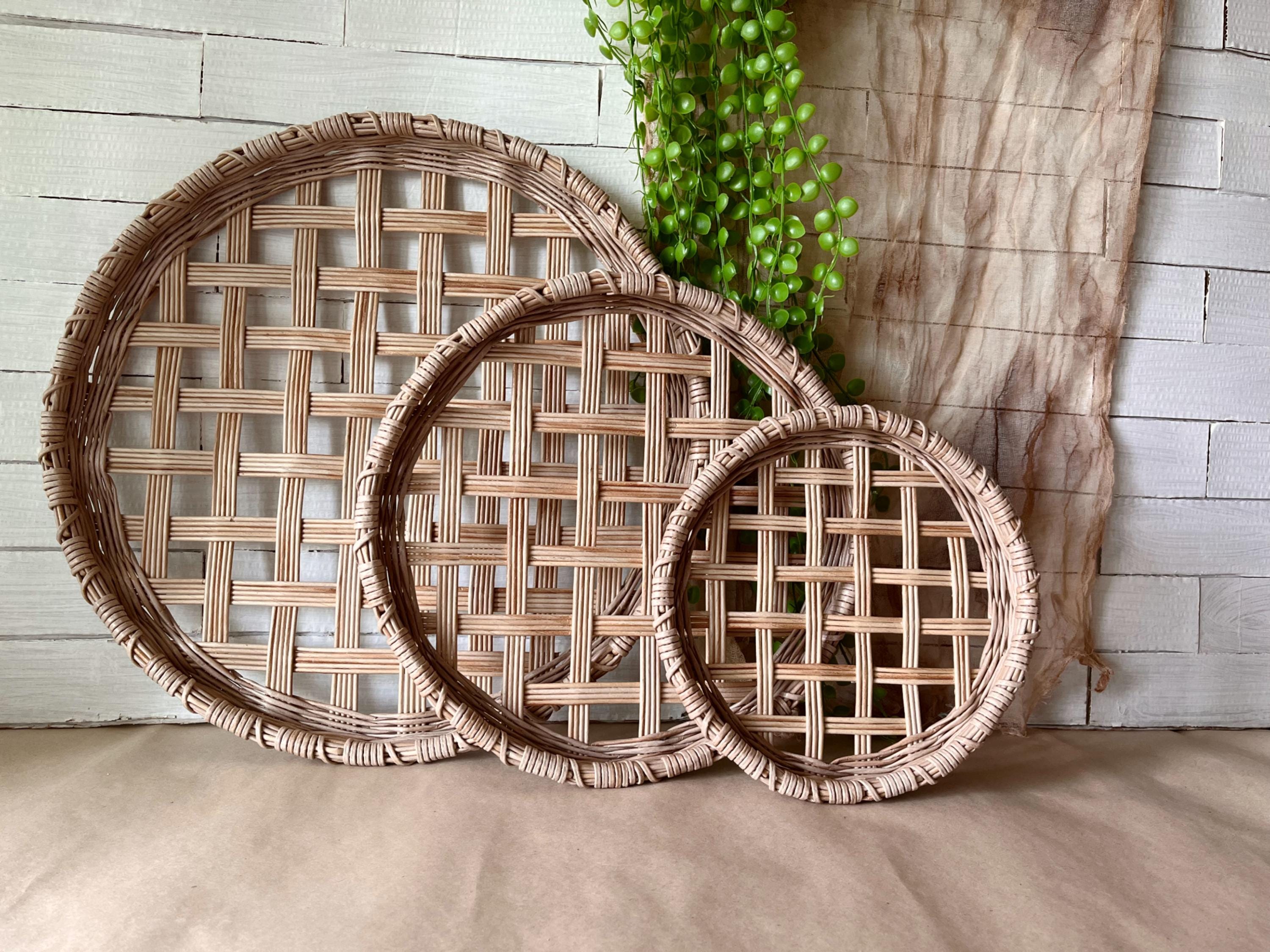 round tobacco basket wall decor Wicker Round Tobacco Basket, 3 Sizes | 10