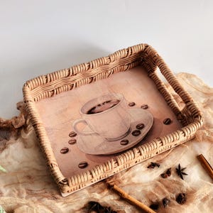 Woven Decorative Tray, Coffee Tray, Entryway Key Tray, Mail Holder Tray, Shelf & Console Table Decor, Rustic Boho Home Decor