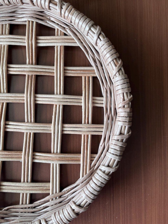 Wicker Round Wall Basket Set of 3 Stylized as a Tobacco Basket, Large  Hanging Wall Basket, Woven Wall Hanging Decor, Wicker Wall Basket