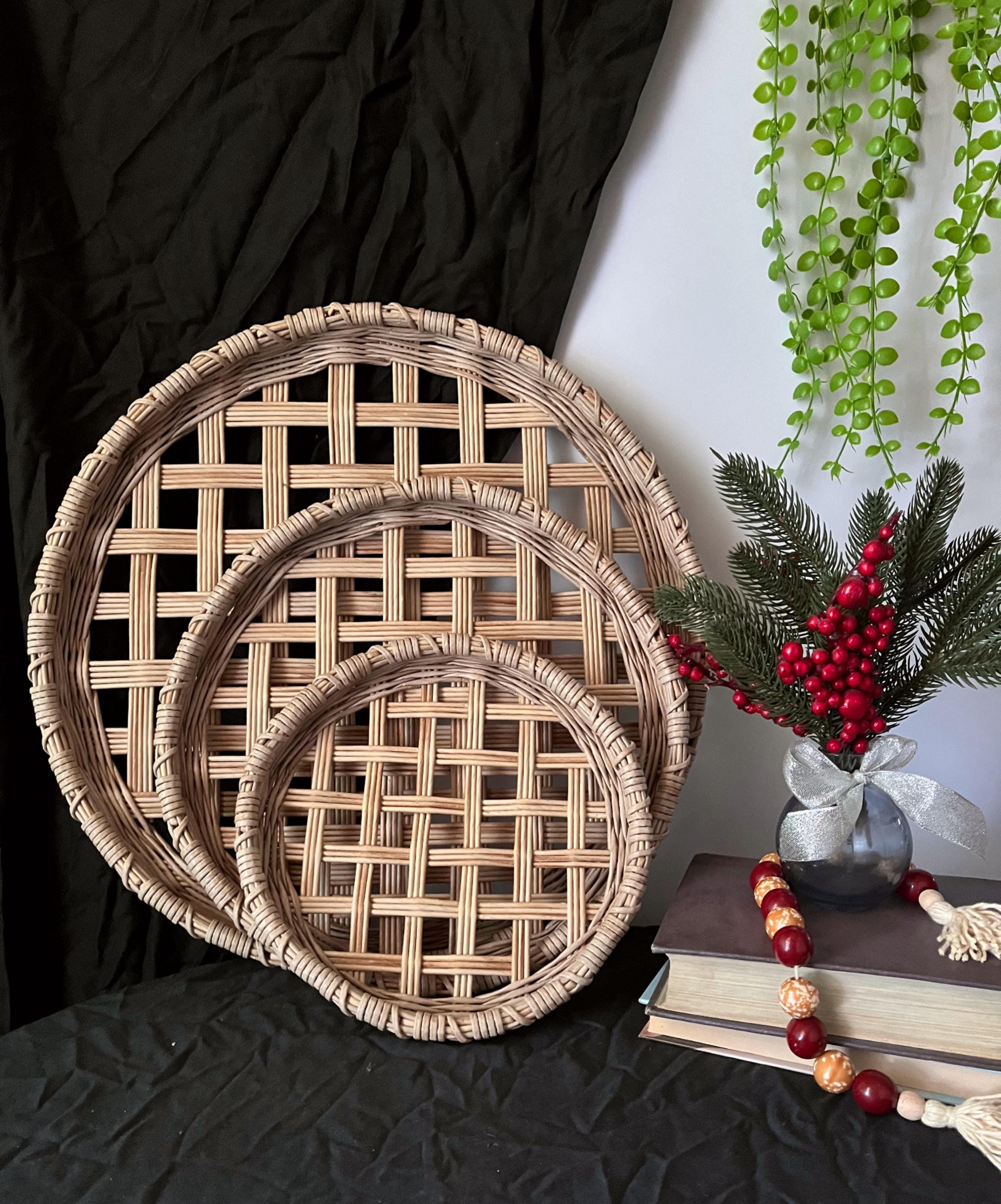 Wicker Round Tobacco Basket, 3 Sizes | 10