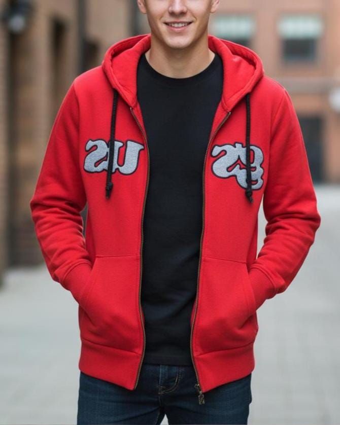 Red Hoodie Jacket: Logo Patch GSUS Y2K Cotton S/M - Etsy