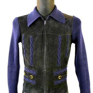 Italië suède leren jas: vintage festival slim fit, large