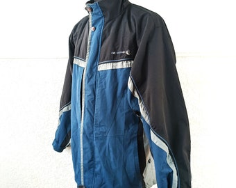 Vintage Rossignol Insulated Ski Jacket - 80s Retro Blue Gray Windbreaker for Men XL