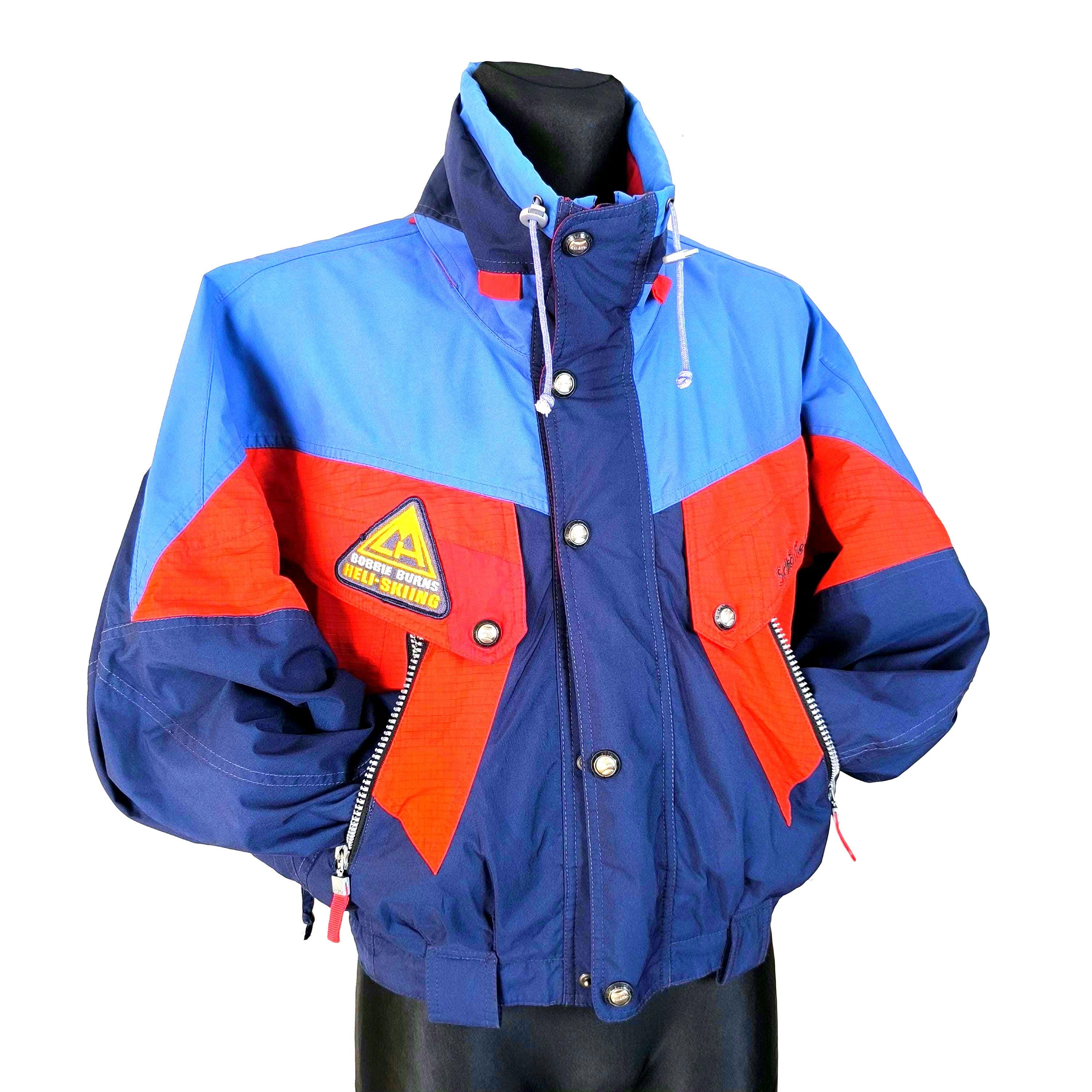 Vintage 80s SCHOFFEL GORE TEX Mountain Ski Jacket / Blue Red Extreme Winter Parka Gift, size S/M Men