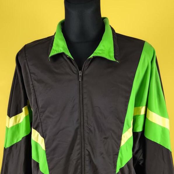70s Psychedelic Neon Disco Jacket: Retro Colorblock Festival Party
