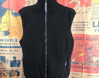 SALOMON Warm Winter Vest: Black High Collar Zip Waistcoat Vintage Y2K, M/L