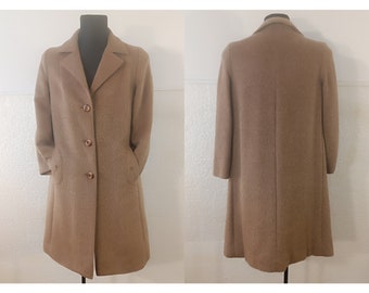 manteau vintage en lama pour femme, manteau en laine beige, manteau en alpaga, manteau d'hiver, manteau long en laine pour femme, manteau maxi, taille L