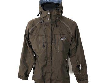 Vintage Brown Waterproof Hooded Mountain Ski Jacket Medium Women