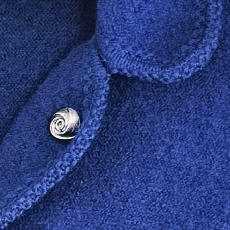 VINTAGE Germany Boiled Wool Cropped Jacket / Oldschool 70s Flower