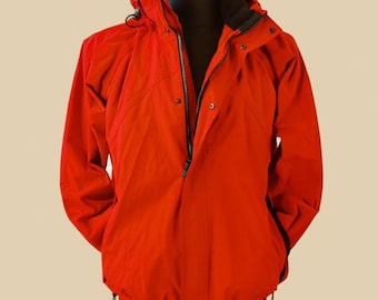 Vintage HELLY HANSEN rode ski-jas met capuchon, waterdicht, maat M, uniseks
