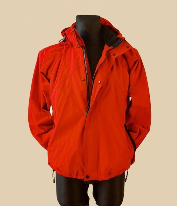 ヴィンテージ HELLY HANSEN レッド フード付き スキージャケット 防水 