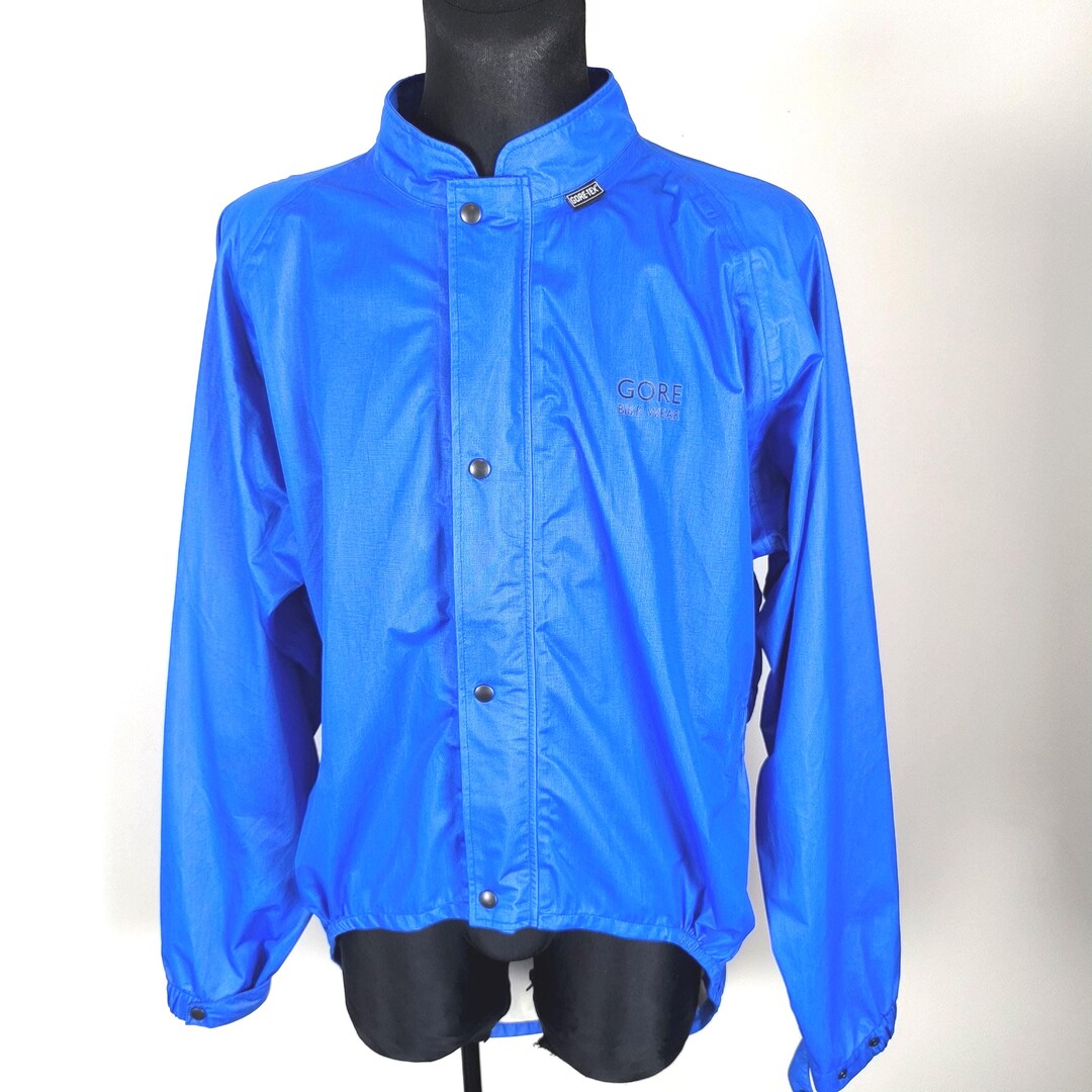 90s GORE BIKE Waterproof Rain Jacket / Blue Bicycle Sportswear