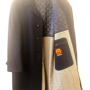 STEINACH 70s Navy Wool Overcoat / Classic Elegant Loden Coat, size M L men