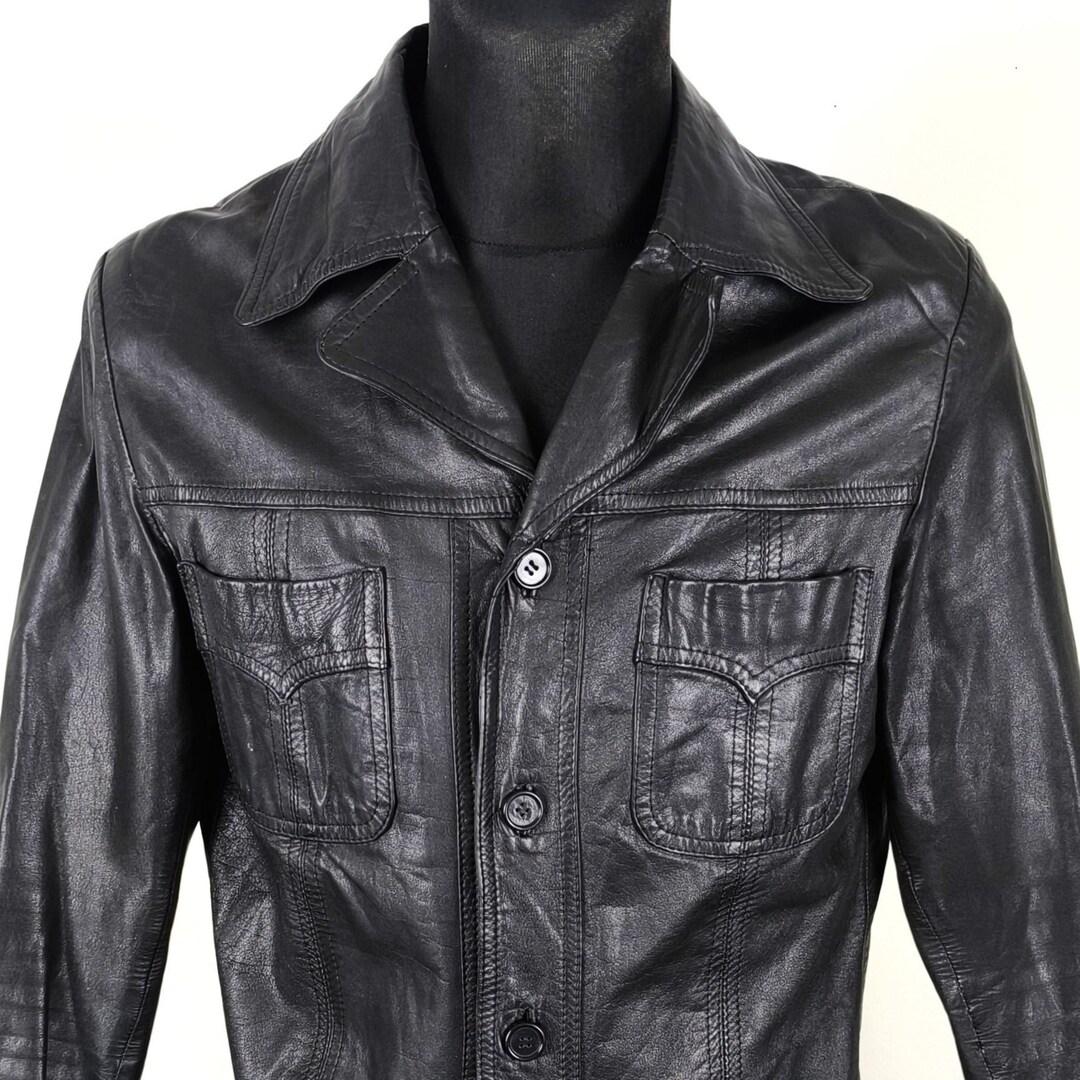 Black Leather Fitted Biker Jacket: Y2k Classic Dark Academy