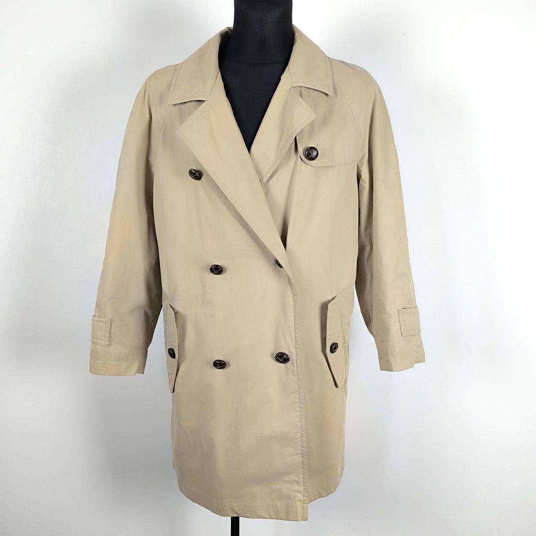 1980s Silk Look Celine Camel Trench Coat main image 1