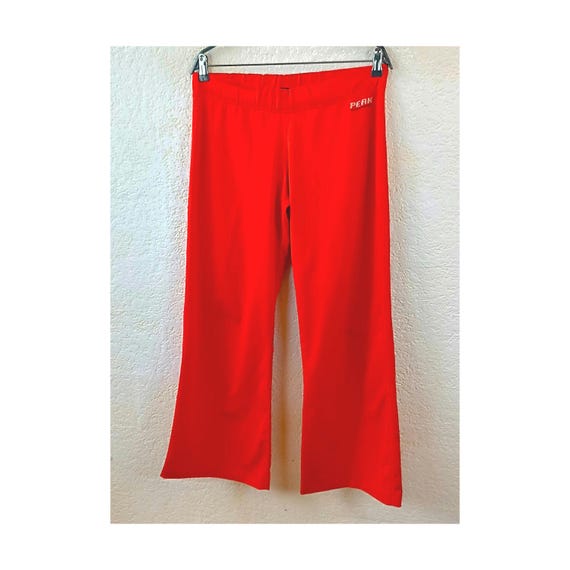 Peak Performance, PEAK PERFORMANCE Neon Red Disco Trousers: Vintage 70s Relaxed Wide Hippy Festival Pants, Medium