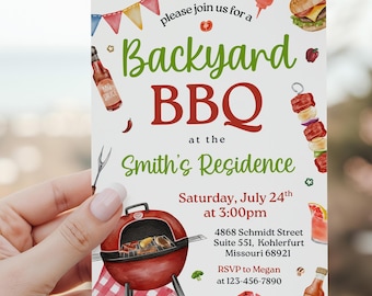 Bbq Invitation Bbq Party Invite Editable Bbq Backyard Party Invitation Bbq Grill Party Printable Summer Party Invite Backyard Invitation