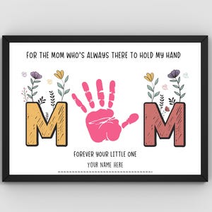 Atividade para o dia das mães para crianças Imprimir arte de mão para o dia das mães Cartão de presente para a mãe Planilha para crianças Presente de dia das mães para crianças Imprimir
