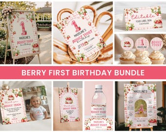 Berry First Birthday Bundle Strawberry 1st Birthday Bundle 1st Birthday Girl Party Strawberry Berry 1st Birthday Bundle Berry First Decor