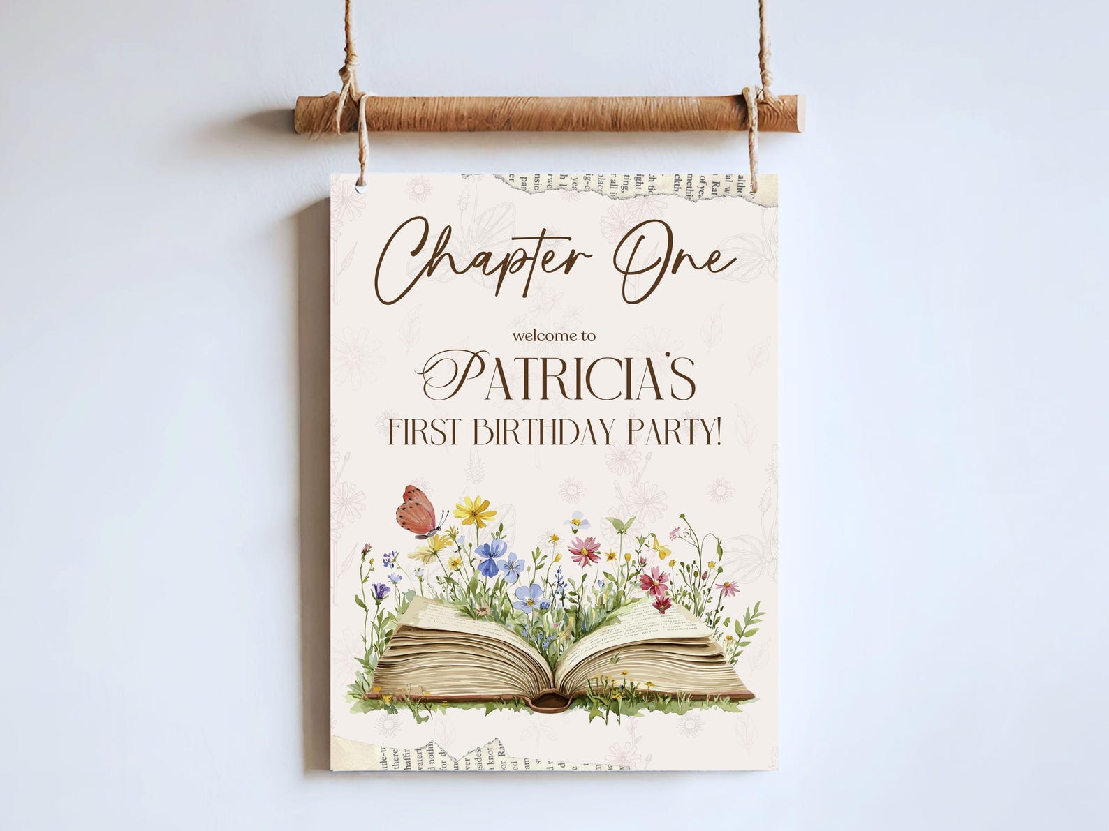 Book Welcome Sign Storybook 1st Birthday Welcome Sign Editable Book ...
