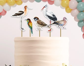 Bird Topper for Cake and Cupcakes Bird Birthday Party Bird Theme Party