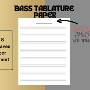 Blank Bass Tab Paper, Tablature Sheet, Printable Digital Download - Etsy