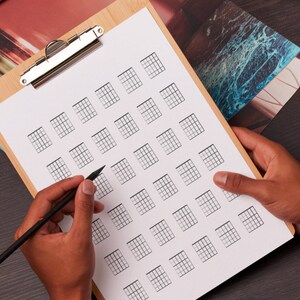 Blank Guitar Chord Grids, Guitar Chord Chart, Chords Diagram, Printable ...