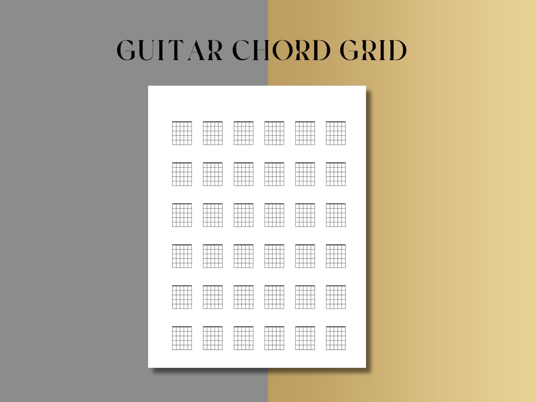 Printable Guitar Chord Grid, Blank Chord Diagram, Guitar Chord Chart ...