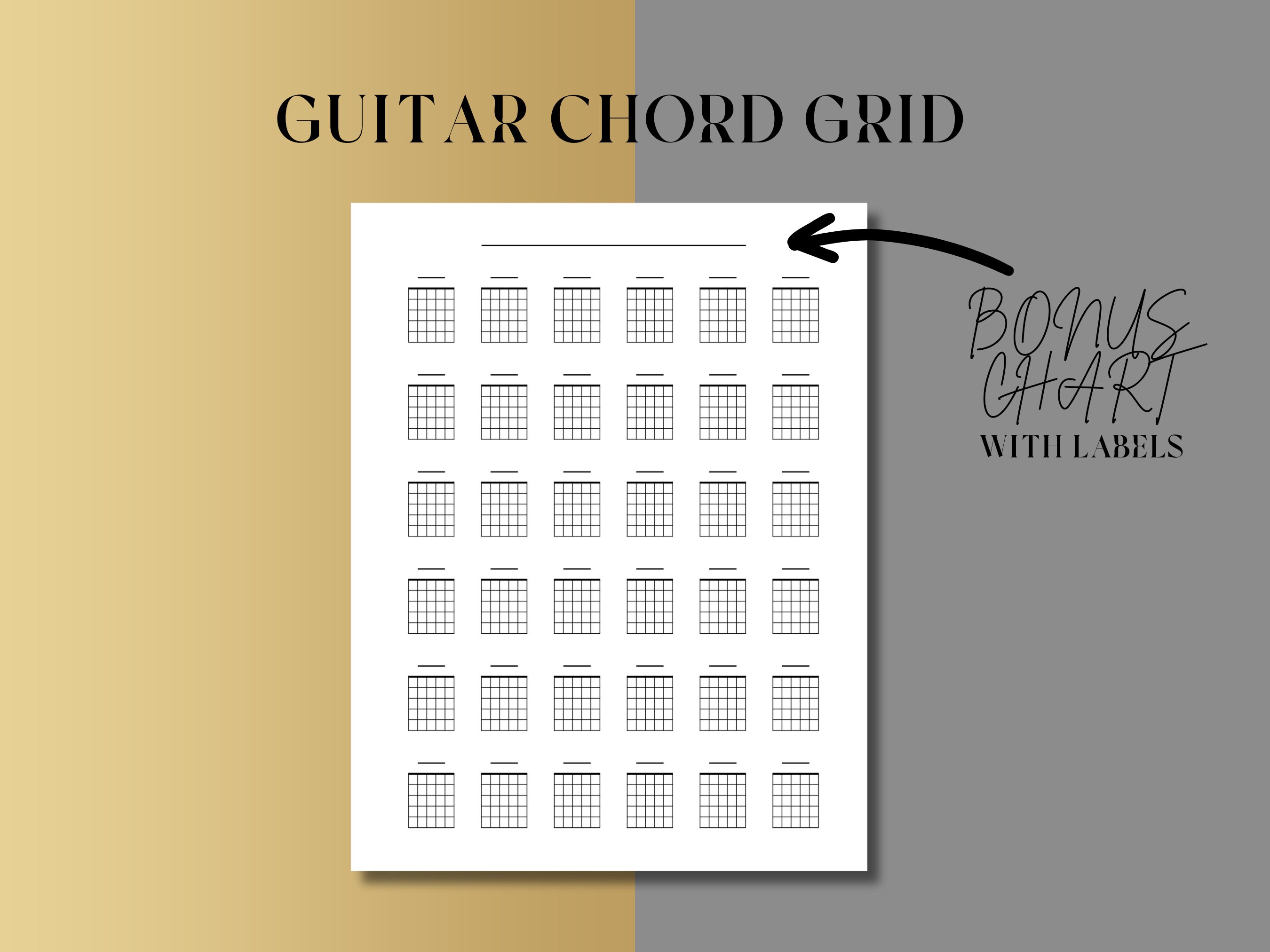 Printable Guitar Chord Grid, Blank Chord Diagram, Guitar Chord Chart ...