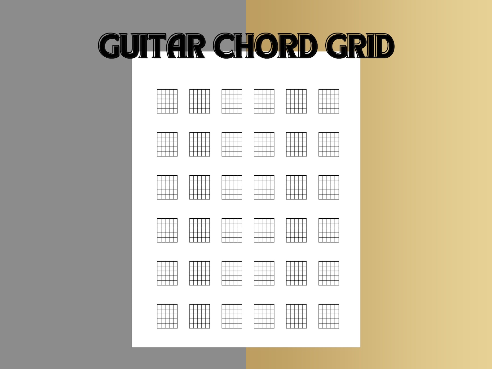 Blank Guitar Chord Grids, Guitar Chord Chart, Chords Diagram, Printable ...