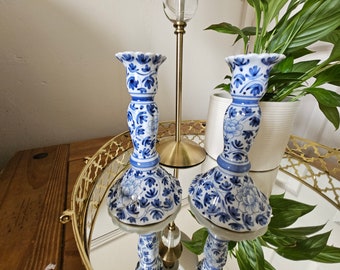 Blue and White porcelain Candlesticks