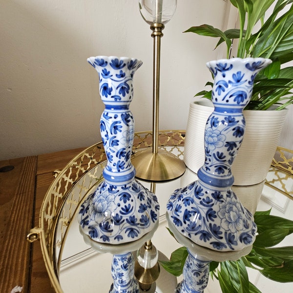 Blue and White porcelain Candlesticks