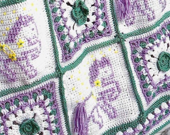 SCHEMA per coperta da cavallo all'uncinetto: Pony afgano vintage (download digitale)