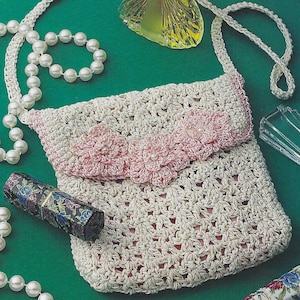 HÄKELMUSTER Mädchen Frühling Tasche mit Riemen Geschenk für Mädchen Frühling Kleine Tasche für Sie Niedlich für Dressy Veranstaltungen 6 "Geldbeutel schnell und einfach