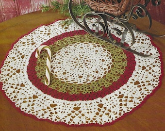 Christmas Filet Crochet Doily PATTERN: 16.5" Lace Table Centerpiece (PDF Pattern)