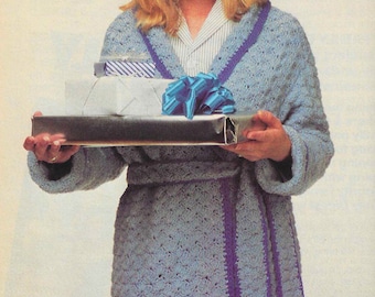 Crochet Bathrobe Pattern: Vintage 80s Cozy Housecoat (PDF Download)