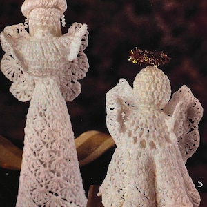 9 Christmas Angel Ornaments CROCHET PATTERNS for Christmas Tree. One Christmas Tree Topper and 8 Ornaments. Holiday Decor for Mantle.