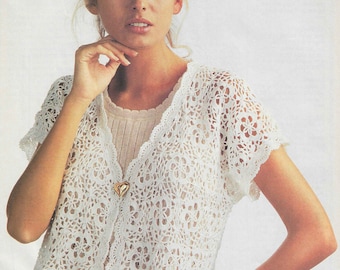 Crochet Vest Pattern: Lacy Floral Cover Up (Digital Download)