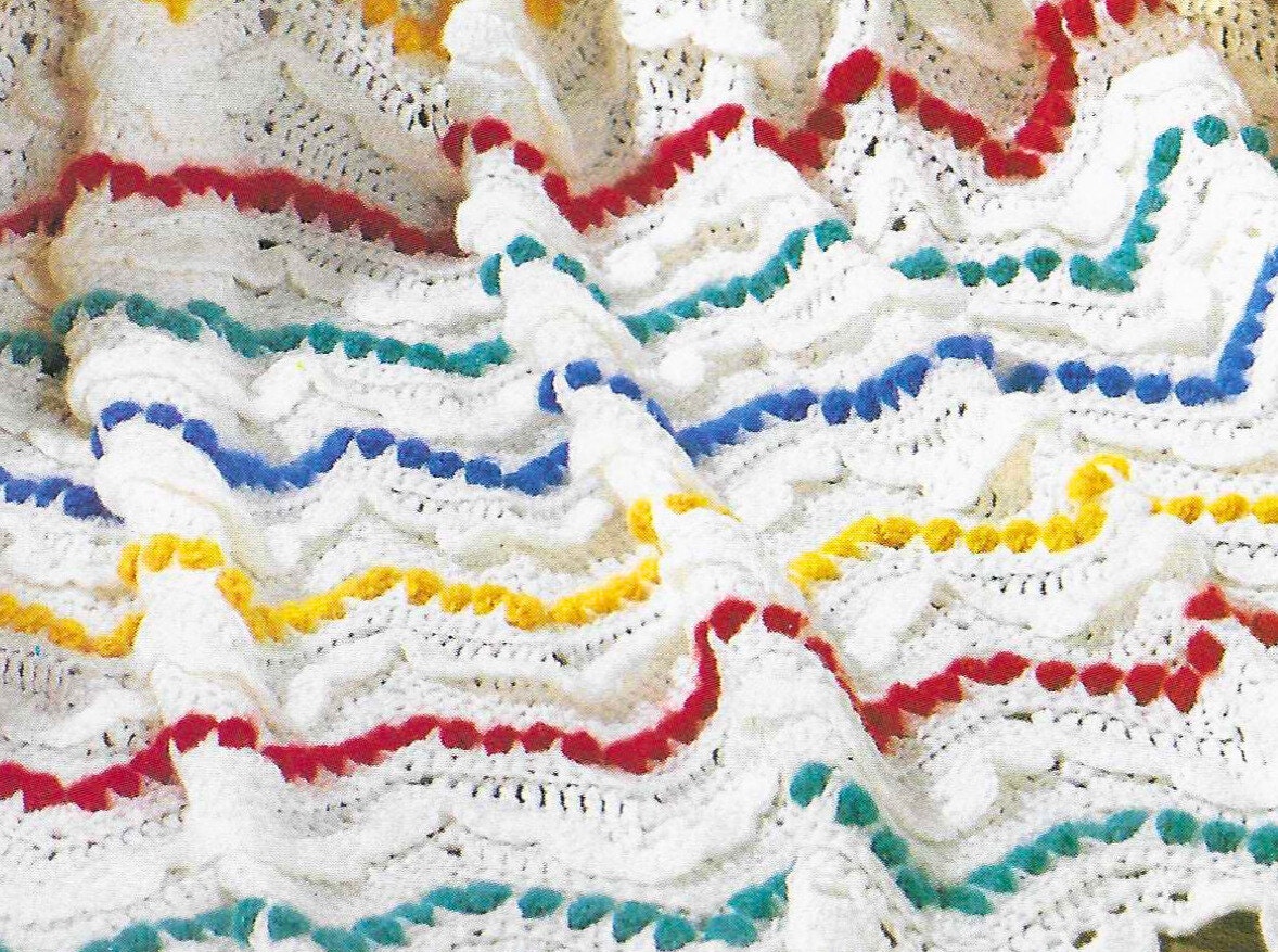 Ruffles Ripple Crochet Blanket PATTERN: Rainbow Ripple Afghan, Victorian Ruffles (PDF ...