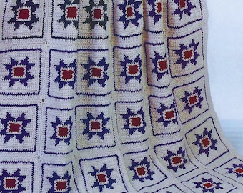 Country Star CROCHET PATTERN Blanket, Red White and Blue Patriotic Afghan