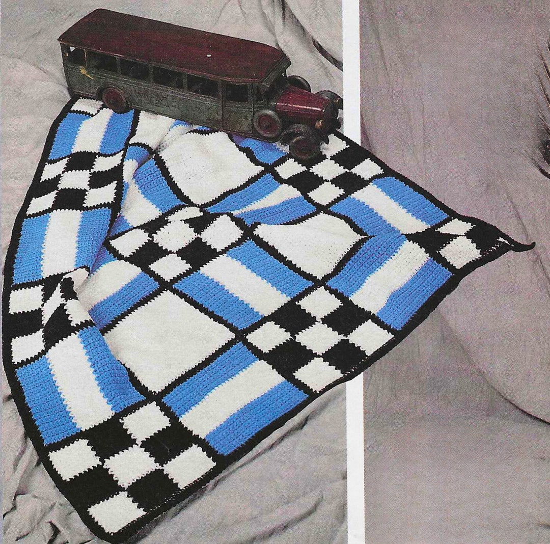 CROCHET PATTERN Checker Flag Blanket Gift for Racing Fan Race Car Blanket Keep Warm in the Stands on Those Chilly Race Nights Etsy