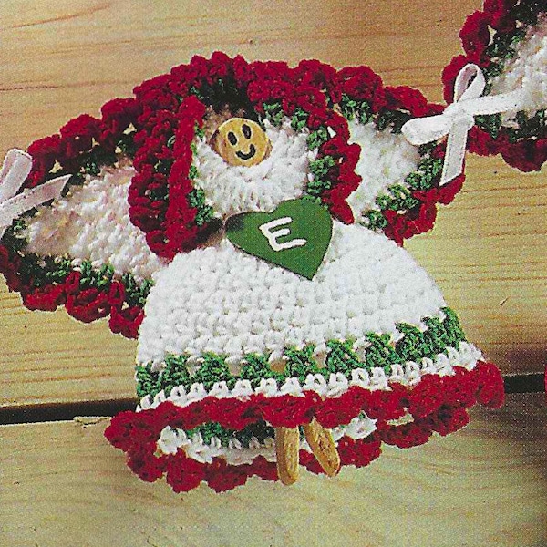 Christmas NOEL Decoration Mini Clothespin Angel CROCHET PATTERN Holiday Decor Vintage 90s Quick and Easy Craft