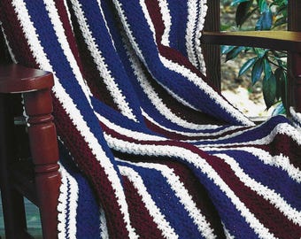 Star Stitched Crochet Blanket PATTERN: Patriotic Afghan (Digital Download)