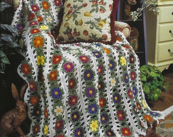 Floral Afghan Crochet Pattern: Easy Beginner Blanket (PDF Pattern)