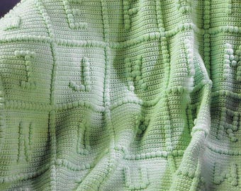 Vintage Baby ABC Crochet Afghan PATTERN, Educational Alphabet Blanket (PDF)